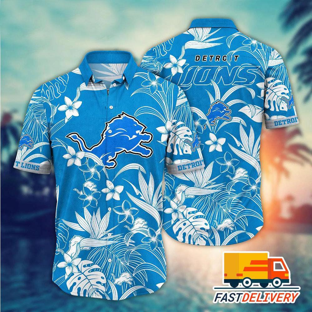 Detroit Lions Hawaiian Island Flora Design 372742 - Adult & Kids T-Shirts, Sweatshirts & Hoodies apparel design preview 1