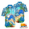Detroit Lions Hawaiian Ocean Wave Design 582010 - Adult & Kids T-Shirts, Sweatshirts & Hoodies apparel design preview 1