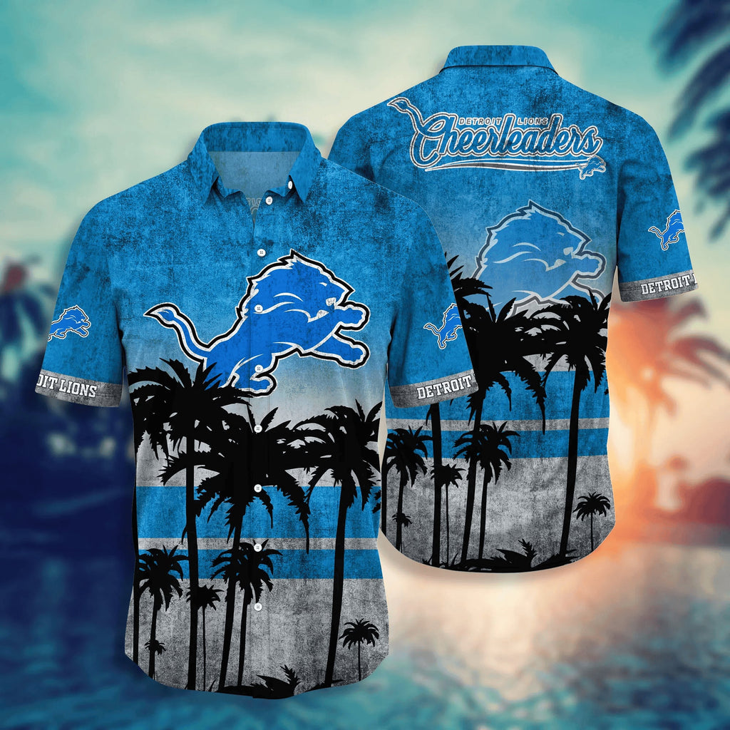 Detroit Lions Hawaiian Palm Horizon Design 468679 - Adult & Kids T-Shirts, Sweatshirts & Hoodies apparel design preview 1