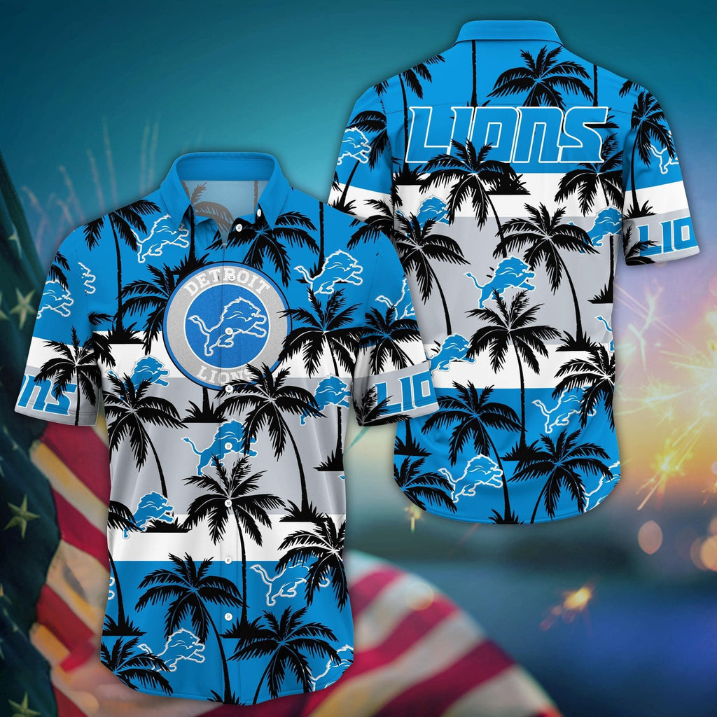 Detroit Lions Hawaiian Palm Island Pride Design by - Adult & Kids T-Shirts, Sweatshirts & Hoodies apparel design preview 1