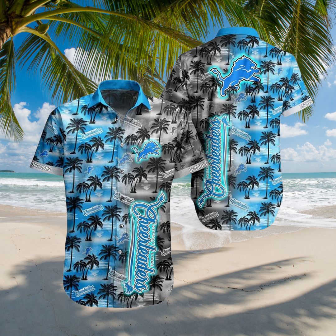 Detroit Lions Hawaiian Palm Shade Cheerleaders Design - Adult & Kids T-Shirts, Sweatshirts & Hoodies apparel design preview 1