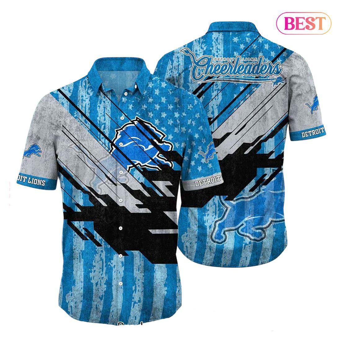 Detroit Lions Patriotic Hawaiian 992189 - Adult & Kids T-Shirts, Sweatshirts & Hoodies apparel design preview 1
