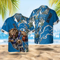 Detroit Lions Hawaiian Roaring Power Design 364793 - Adult & Kids T-Shirts, Sweatshirts & Hoodies apparel design preview 1