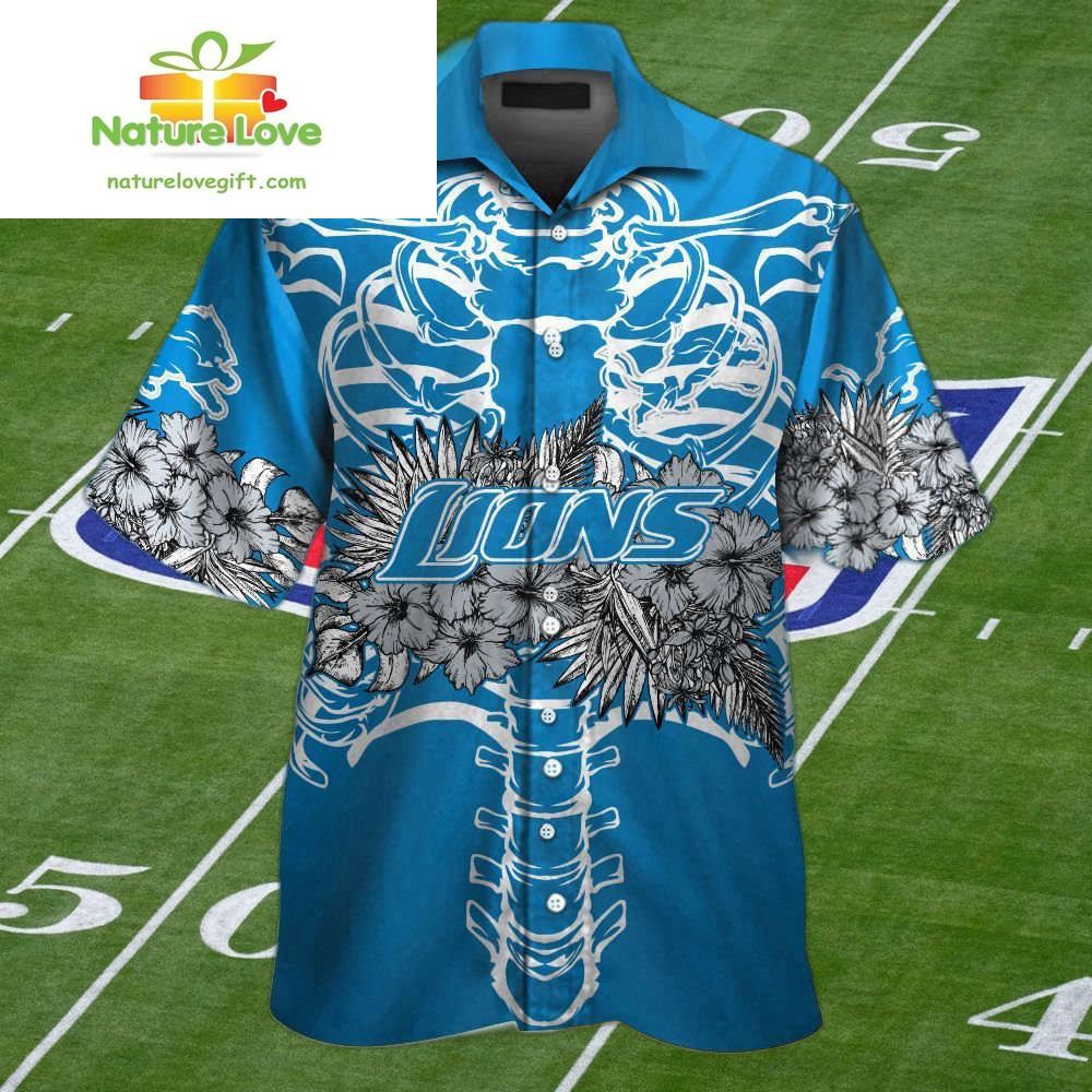 Detroit Lions Tropical Aloha Hawaiian Set Men Women - Adult & Kids T-Shirts, Sweatshirts & Hoodies apparel design preview 1