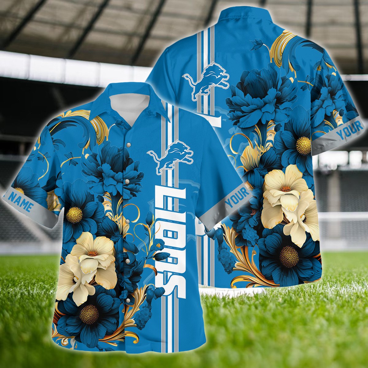 Detroit Lions Tropical Hawaiian Custom Design 860357 - Adult & Kids T-Shirts, Sweatshirts & Hoodies apparel design preview 1