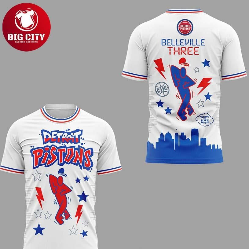 Detroit Pistons x Belleville Three 2026 Techno's - Adult & Kids T-Shirts, Sweatshirts & Hoodies apparel design preview 1