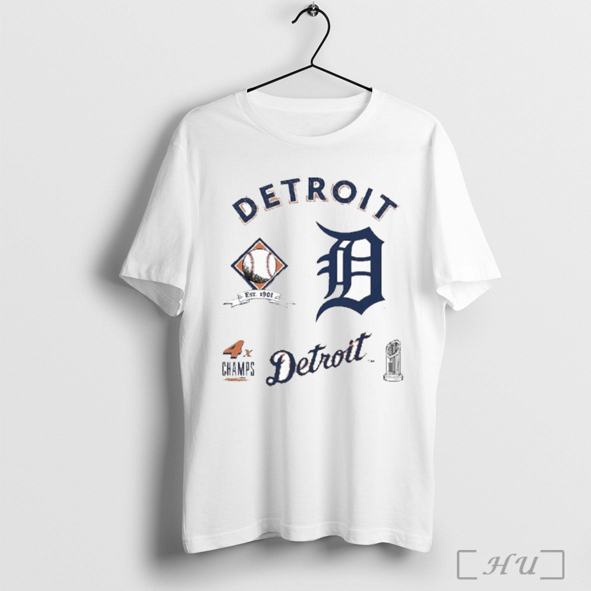 Detroit Tigers Defined 4x Champions - Adult & Kids T-Shirts, Sweatshirts & Hoodies apparel design preview 1