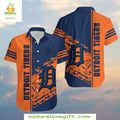 Detroit Tigers Hawaiian Orange Blue Stylish Baseball - Adult & Kids T-Shirts, Sweatshirts & Hoodies apparel design preview 1