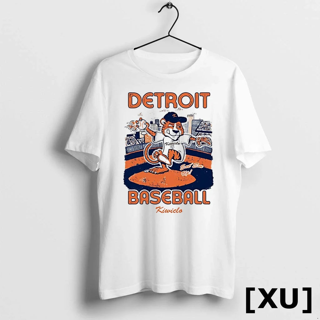 Detroit Tigers Eat Em Up Baseball Mascot Vintage - Adult & Kids T-Shirts, Sweatshirts & Hoodies apparel design preview 1