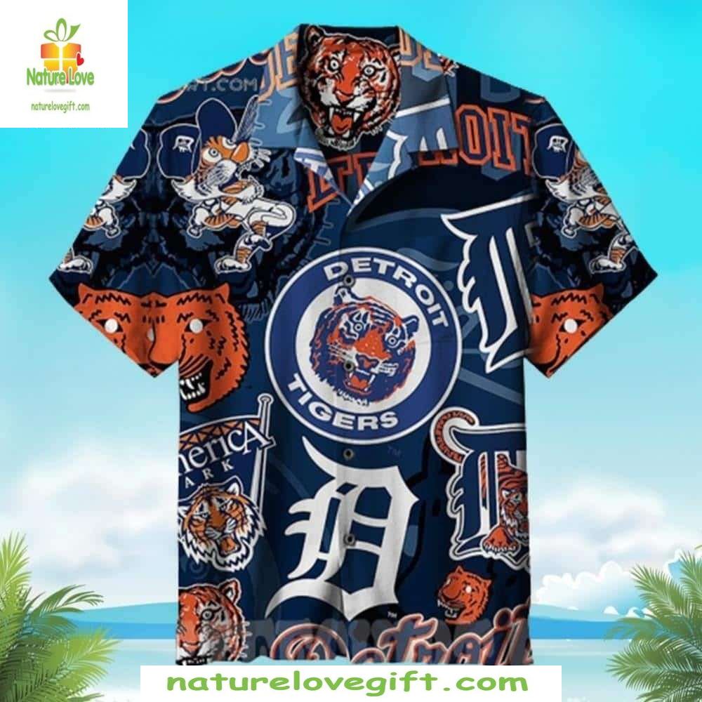 Detroit Tigers Hawaiian Mascot Print Stylish Baseball - Adult & Kids T-Shirts, Sweatshirts & Hoodies apparel design preview 1