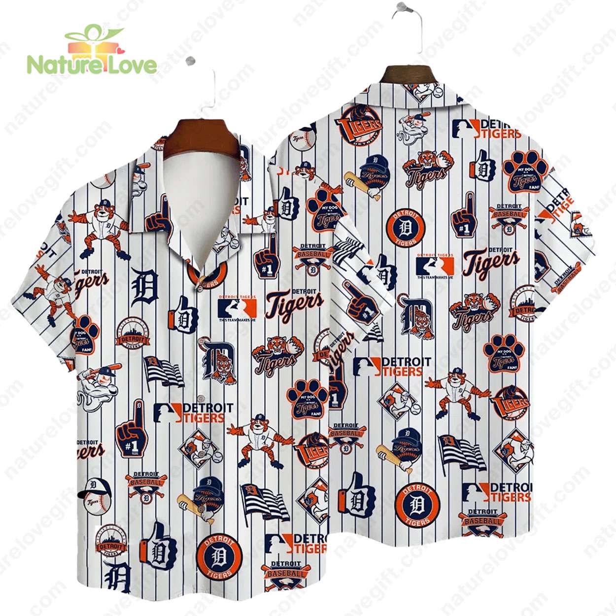 Detroit Tigers Logo Summer Hawaiian MLB Gift for Fans - Adult & Kids T-Shirts, Sweatshirts & Hoodies apparel design preview 1