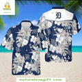 Detroit Tigers Hawaiian Blue Floral MLB Baseball - Adult & Kids T-Shirts, Sweatshirts & Hoodies apparel design preview 1