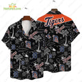 Detroit Tigers Tropical Palms MLB Black Hawaiian - Adult & Kids T-Shirts, Sweatshirts & Hoodies apparel design preview 1