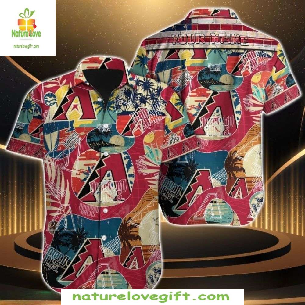 Arizona Diamondbacks MLB Hawaiian Tropical Baseball - Adult & Kids T-Shirts, Sweatshirts & Hoodies apparel design preview 1