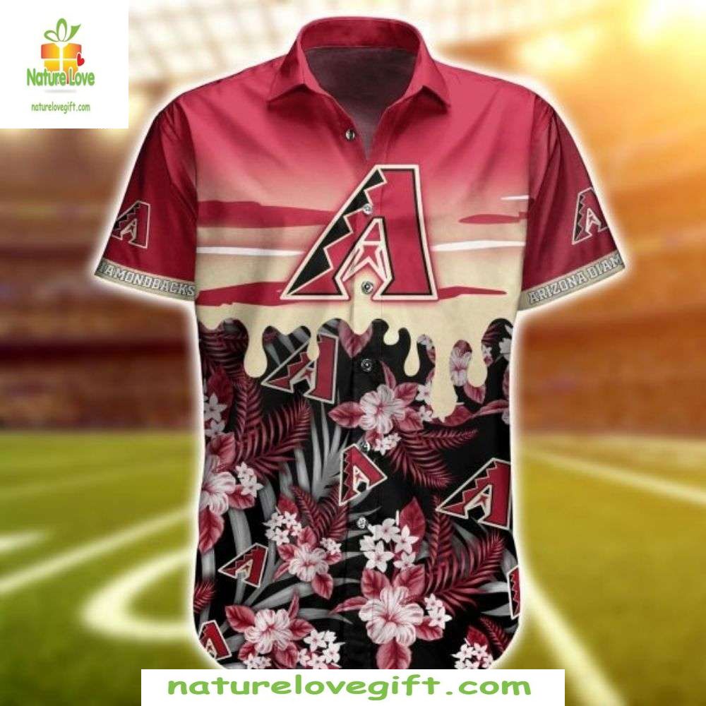 MLB Hawaiian Diamondbacks Midnight Floral Baseball - Adult & Kids T-Shirts, Sweatshirts & Hoodies apparel design preview 1