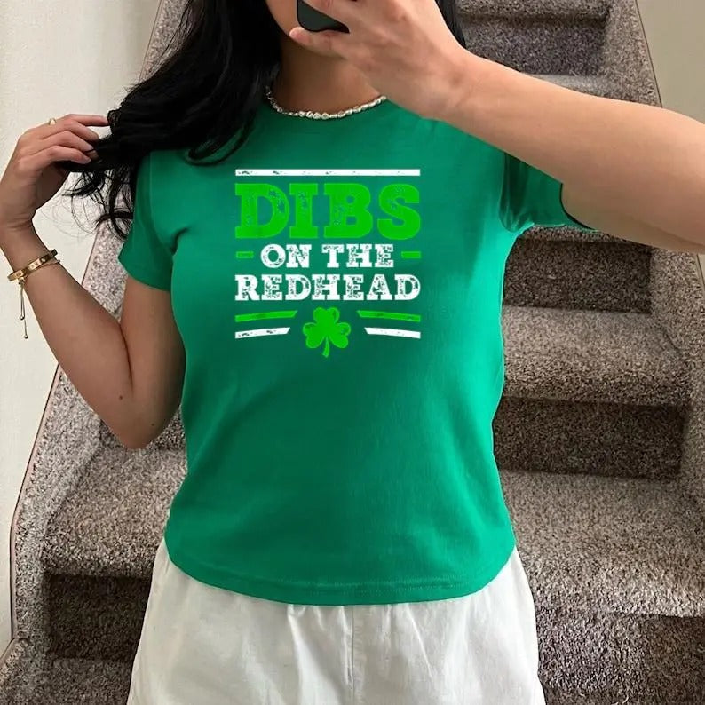 Dibs Redhead Baby Funny St Patrick'S Day Drinking Y2K - Adult & Kids T-Shirts, Sweatshirts & Hoodies apparel design preview 1