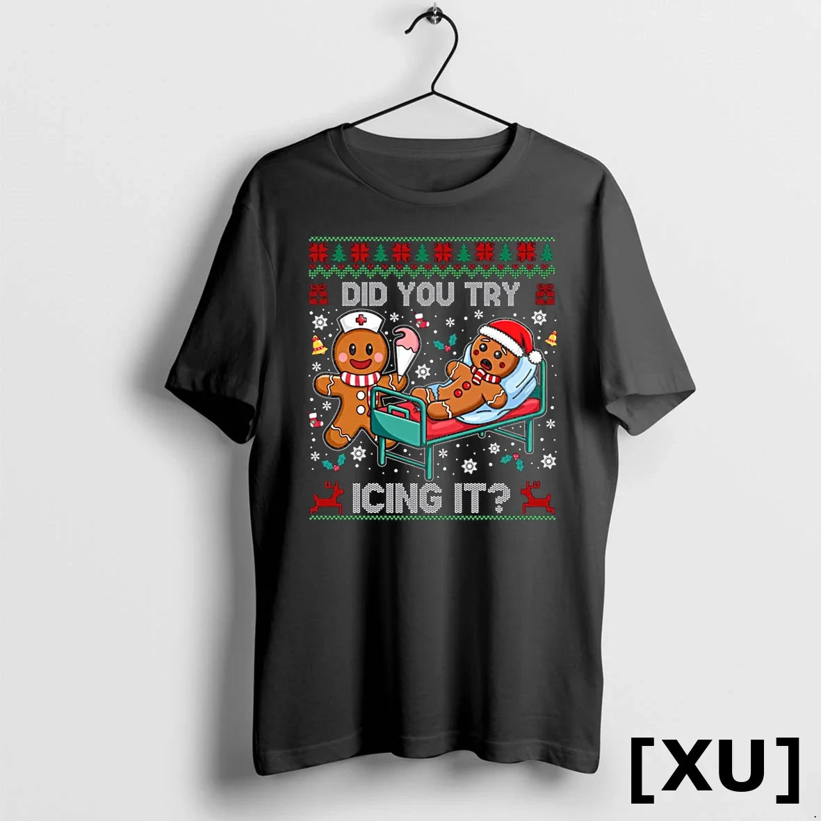 Did You Try Icing It Christmas Gingerbread Sweater - Adult & Kids T-Shirts, Sweatshirts & Hoodies apparel design preview 1