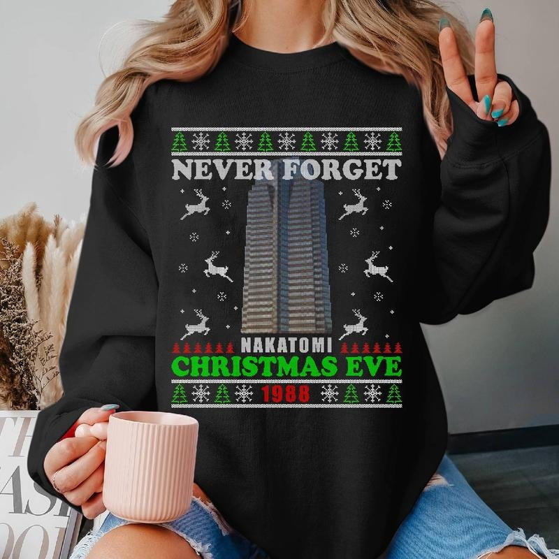 Die Hard Never Forget Nakatomi Plaza Eve 1988 Ugly - Adult & Kids T-Shirts, Sweatshirts & Hoodies apparel design preview 1