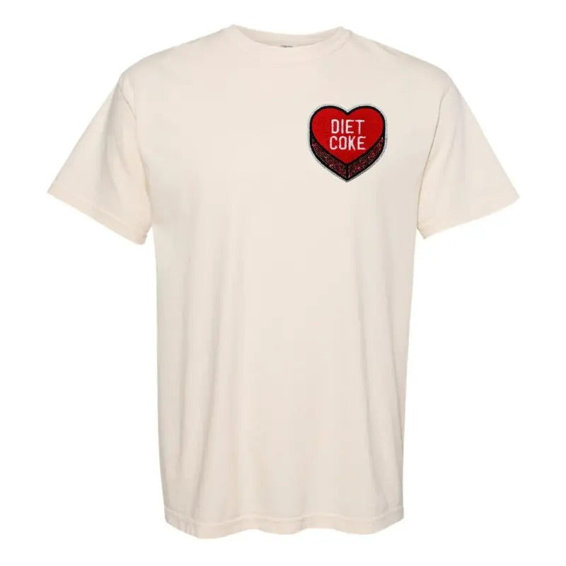 'Diet Coke Candy Heart' Letter Patch - Adult & Kids T-Shirts, Sweatshirts & Hoodies apparel design preview 1