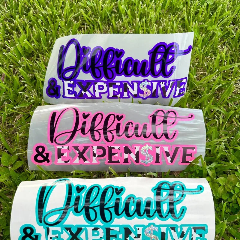 Difficult Expen$Ive Decal Cowprint Print - Adult & Kids T-Shirts, Sweatshirts & Hoodies apparel design preview 1