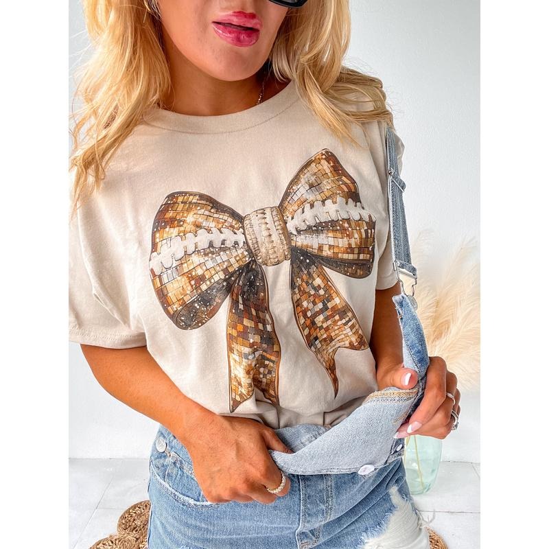 Disco Bow Football Top - Adult & Kids T-Shirts, Sweatshirts & Hoodies apparel design preview 1