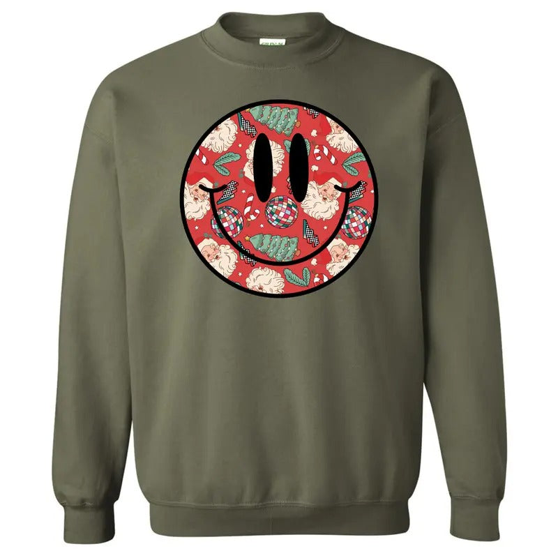 Disco Santa Happy Face 'NLB' - Adult & Kids T-Shirts, Sweatshirts & Hoodies apparel design preview 1