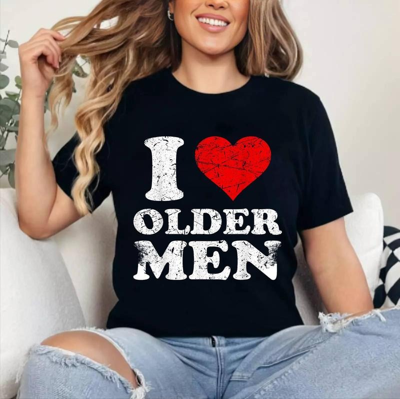 Distressed I Heart Older Love Cotton 100% Top - Adult & Kids T-Shirts, Sweatshirts & Hoodies apparel design preview 1