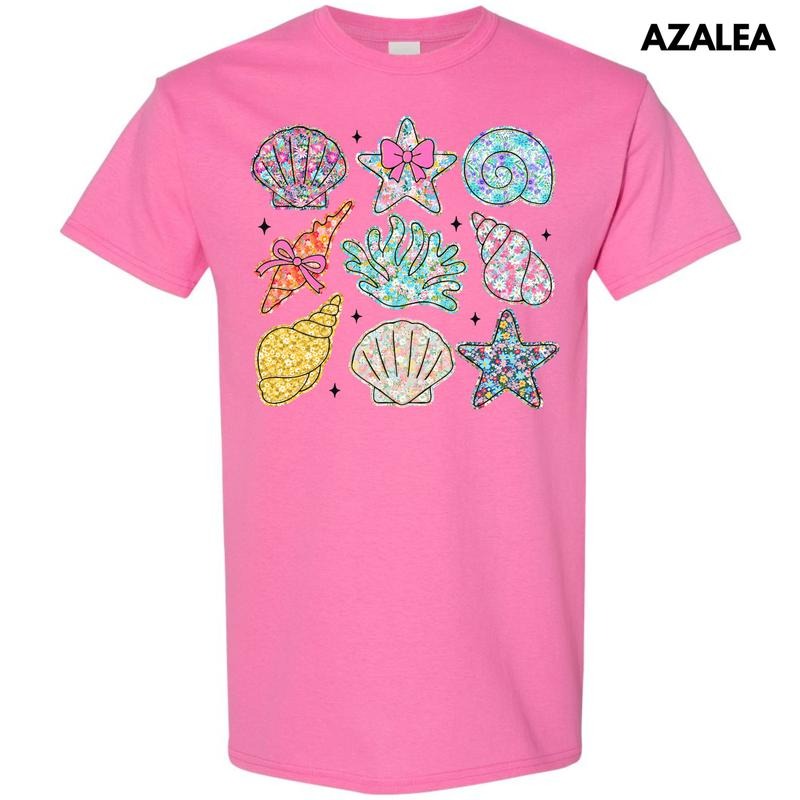 Ditzy Seashell Collage Gildan Short Sleeve 'NLB' - Adult & Kids T-Shirts, Sweatshirts & Hoodies apparel design preview 1