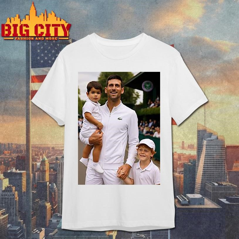 Djokovic alcaraz and jannik australian open - Adult & Kids T-Shirts, Sweatshirts & Hoodies apparel design preview 1