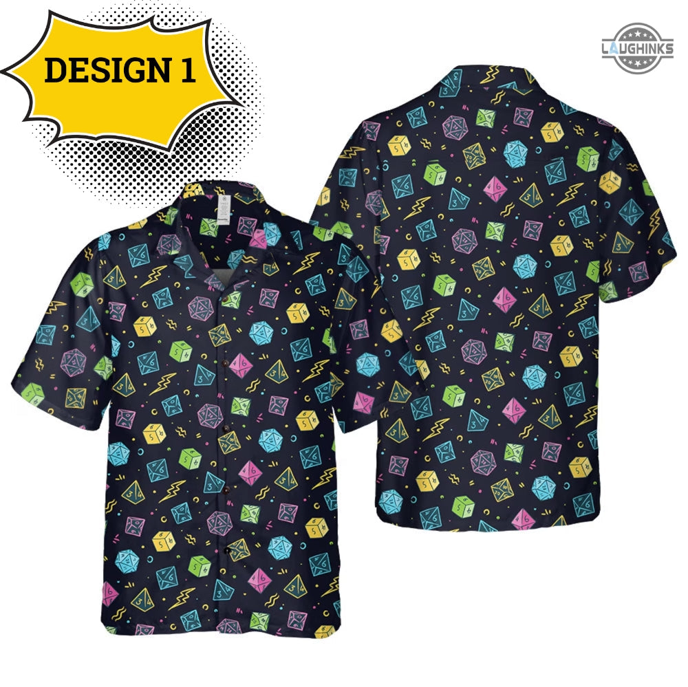 Dnd Hawaiian And Shorts Button Up Dice Game Dungeons - Adult & Kids T-Shirts, Sweatshirts & Hoodies apparel design preview 1