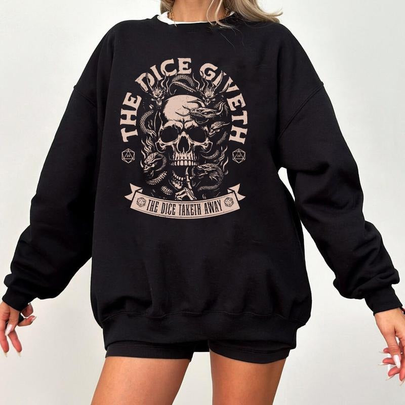 Dnd Dice Giveth Taketh Away D20 Detail Dungeons - Adult & Kids T-Shirts, Sweatshirts & Hoodies apparel design preview 1