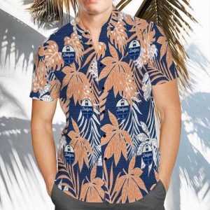 Dodgers Blue Leaves Hawaiian LA - Adult & Kids T-Shirts, Sweatshirts & Hoodies apparel design preview 1