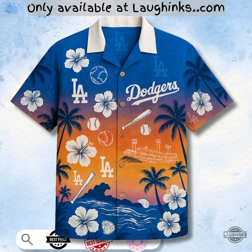 Dodgers Sunset Hawaiian - Adult & Kids T-Shirts, Sweatshirts & Hoodies apparel design preview 1