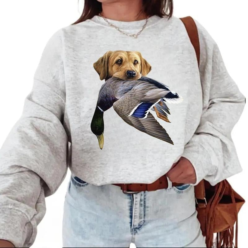 Dog Hunting Mallard Duck Hello Season Nature Animal - Adult & Kids T-Shirts, Sweatshirts & Hoodies apparel design preview 1