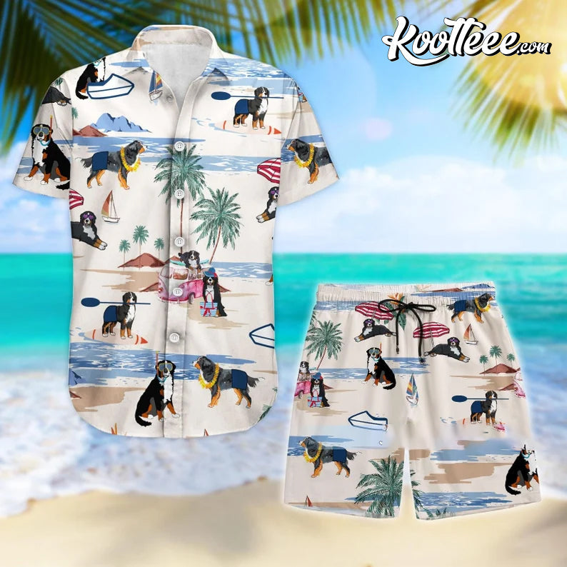 Dog Lover Bernese Mountain Hawaiian And Shorts - Adult & Kids T-Shirts, Sweatshirts & Hoodies apparel design preview 1