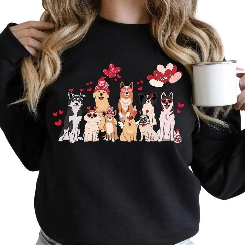 Dog Mama Valentine - Adult & Kids T-Shirts, Sweatshirts & Hoodies apparel design preview 1