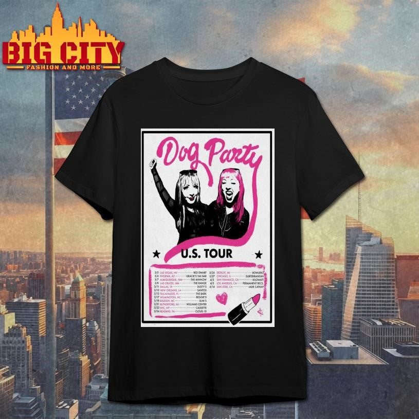 Dog Party 2026 US Tour Poster - Adult & Kids T-Shirts, Sweatshirts & Hoodies apparel design preview 1