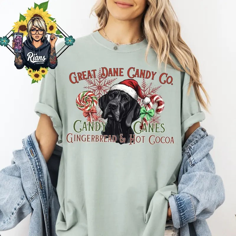 Doggie Candy Cane Co. Sized - Adult & Kids T-Shirts, Sweatshirts & Hoodies apparel design preview 1