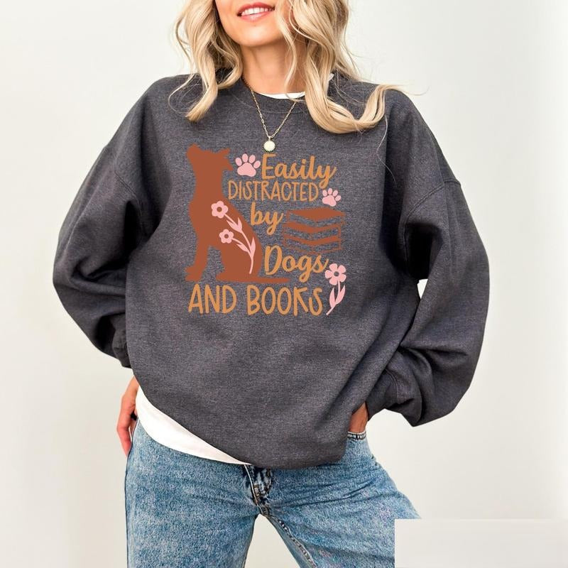 Dogs Books Read Book Bookish Reading Lover Librarian - Adult & Kids T-Shirts, Sweatshirts & Hoodies apparel design preview 1