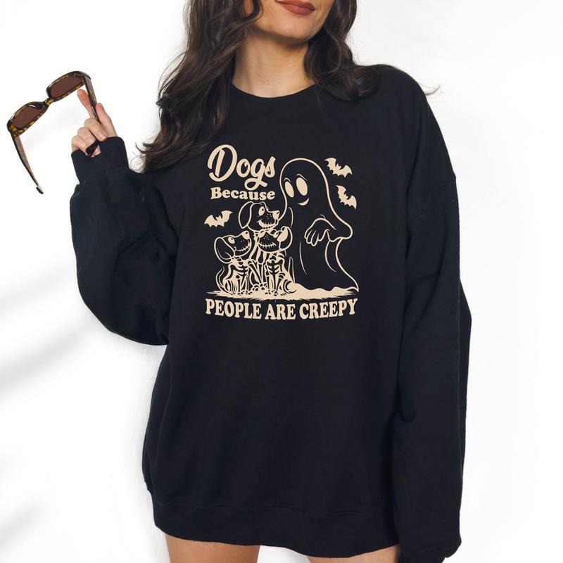 Dogs Because People Are Creepy Funny Relaxed Fit - Adult & Kids T-Shirts, Sweatshirts & Hoodies apparel design preview 1