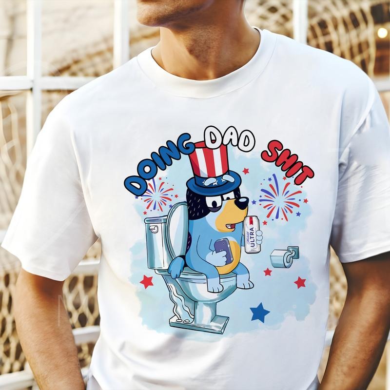 Doing Dad Sh! Funny Bl0ey Beer Independence Day - Adult & Kids T-Shirts, Sweatshirts & Hoodies apparel design preview 1