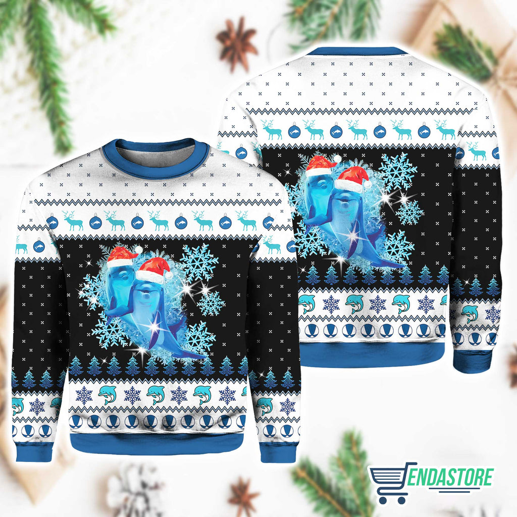 Dolphin With Snowflakes 3D Christmas Sweater - Holiday Gift product image 3