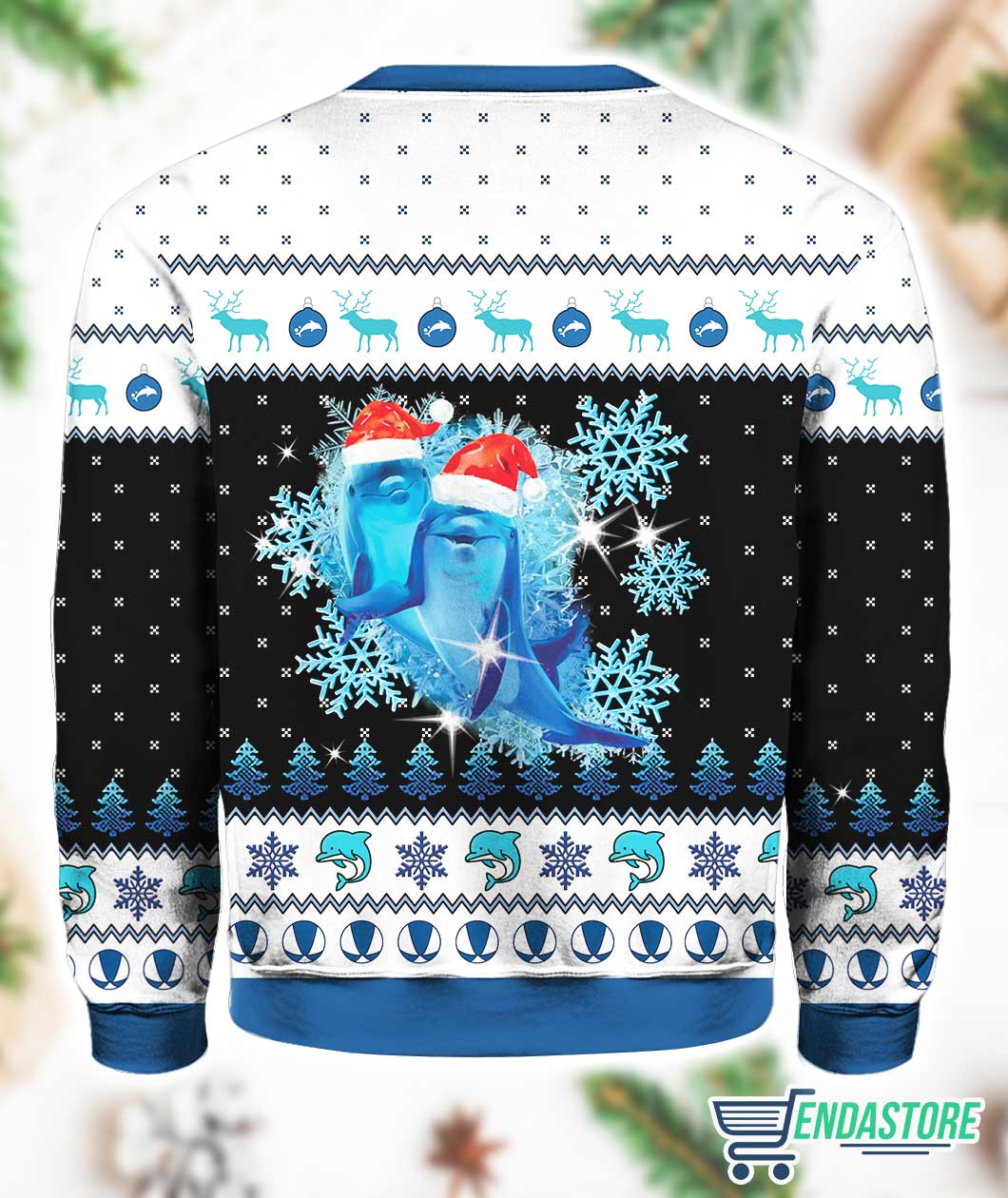 Dolphin With Snowflakes 3D Christmas Sweater - Holiday Gift product image 4