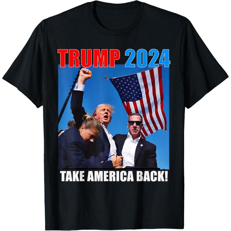 Donald Trump 2024 Take America Back American Flag - Adult & Kids T-Shirts, Sweatshirts & Hoodies apparel design preview 1