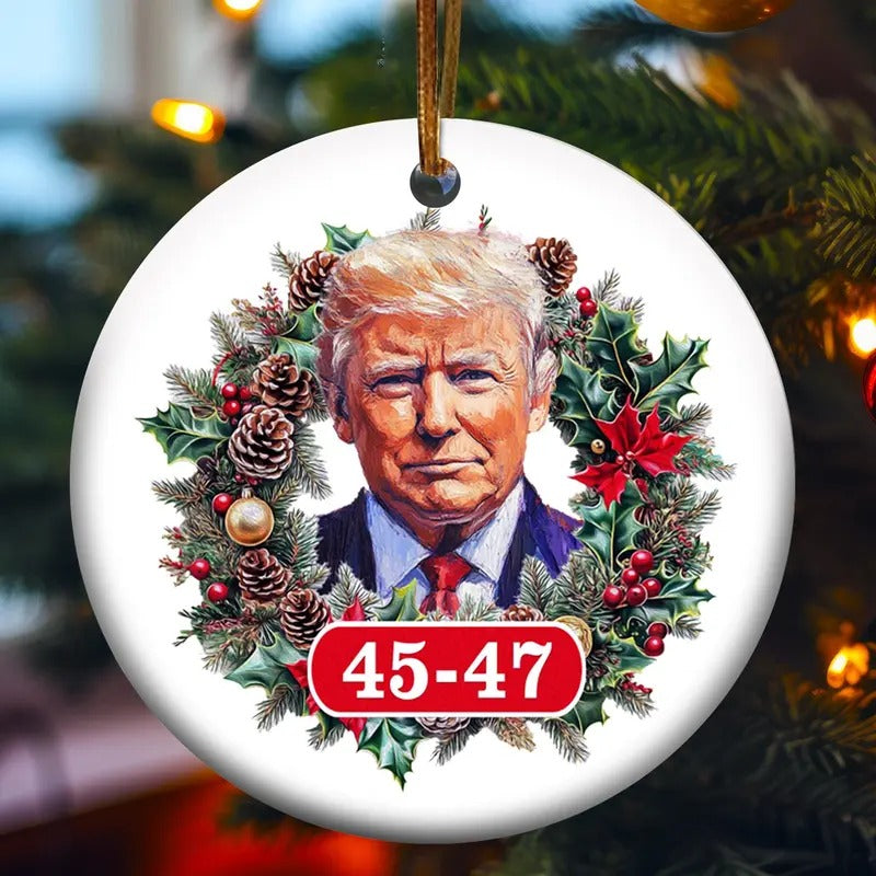 Donald Trump Ornament American Pride Ceramic Stone - Adult & Kids T-Shirts, Sweatshirts & Hoodies apparel design preview 1