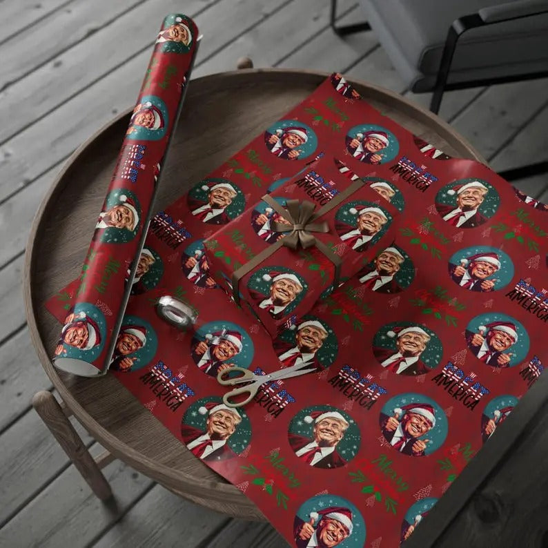 Donald Trump Wrapping Paper Wins 2025 Will Be Great - Adult & Kids T-Shirts, Sweatshirts & Hoodies apparel design preview 1