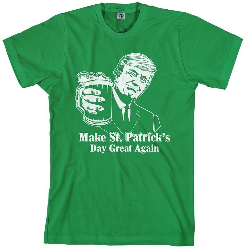 Donald Trump Make St Patrick'S Day Great Again Short - Adult & Kids T-Shirts, Sweatshirts & Hoodies apparel design preview 1