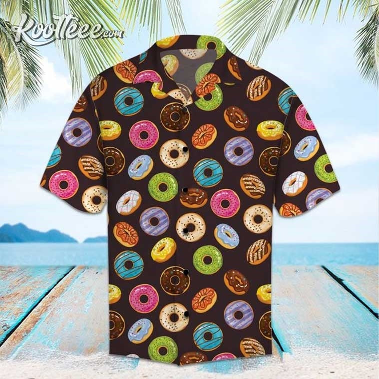 Donuts Summer Button Up Hawaiian - Adult & Kids T-Shirts, Sweatshirts & Hoodies apparel design preview 1