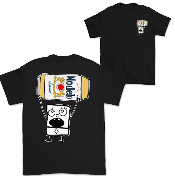 Doodlebob Modelo Beer Double Sided Funny Drinking - Adult & Kids T-Shirts, Sweatshirts & Hoodies apparel design preview 1