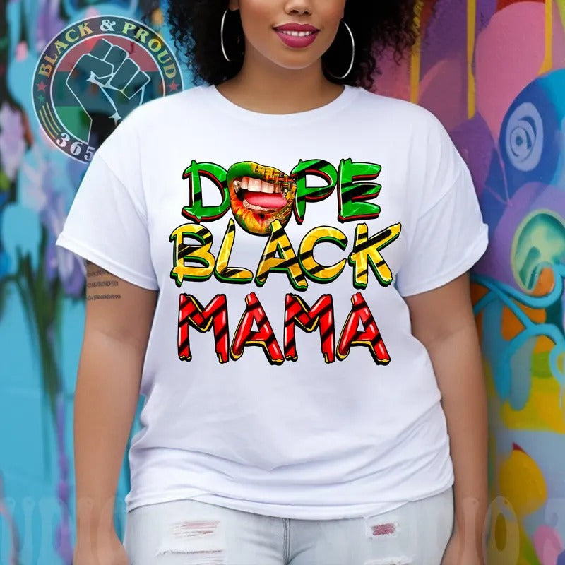 Dope Black Mama Melanin Mom Green Yellow Red African - Adult & Kids T-Shirts, Sweatshirts & Hoodies apparel design preview 1